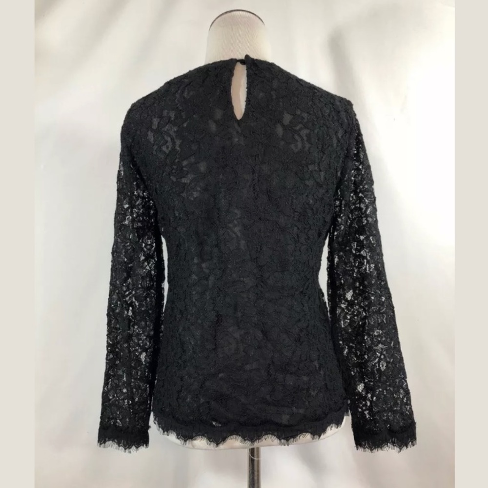 Diane Von Furstenberg Brielle Lace Top in Black - Picture 5 of 8